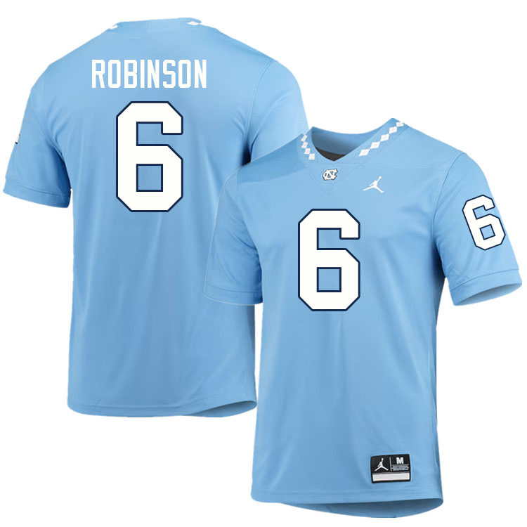 #6 D'Antre Robinson North Carolina Tar Heels College Football Jersey Stitched-Carolina Blue